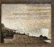 Georges Seurat Seine-s Dusk oil